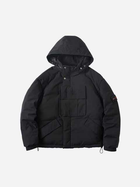 Combat Ribbon Winter Down Coat - Anagoc