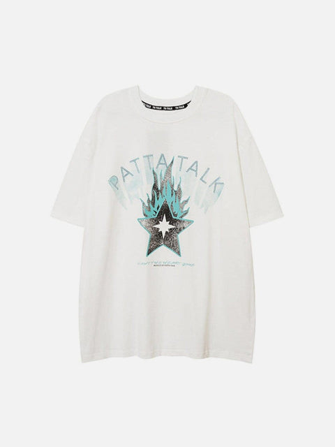 Burning Star Graphic Tee - Anagoc