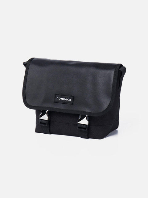 Combat Patchwork PU Buckle Messenger Bag - Anagoc