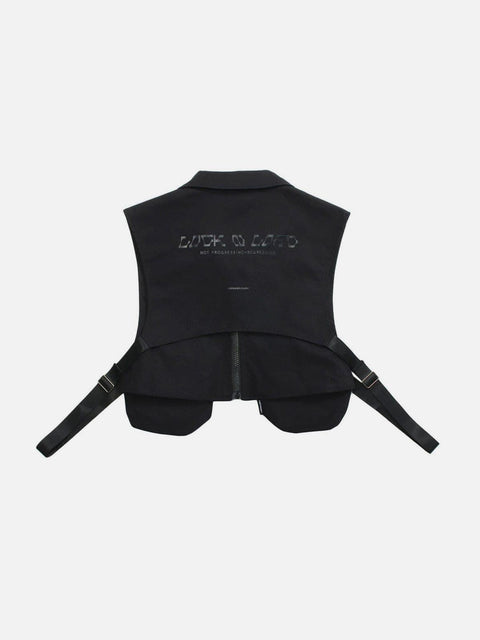 Function Metal Zipper Buckle Vest - Anagoc