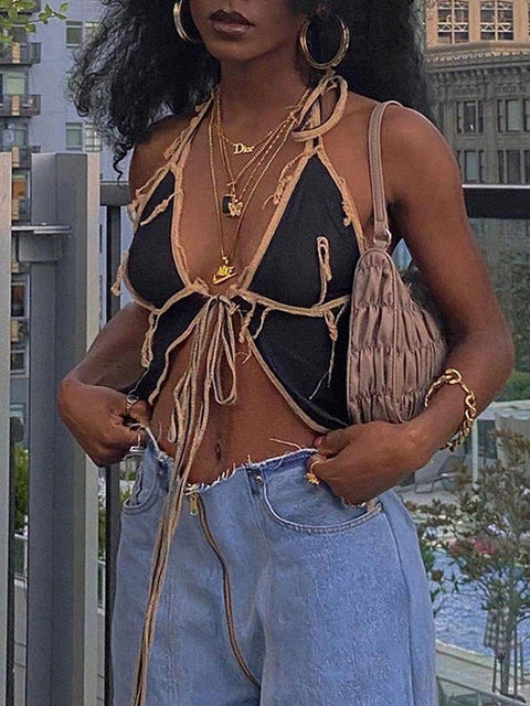 Sexy Mesh Backless Vest - Anagoc