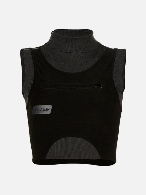 Techwear Patchwork Chain Vest - Anagoc