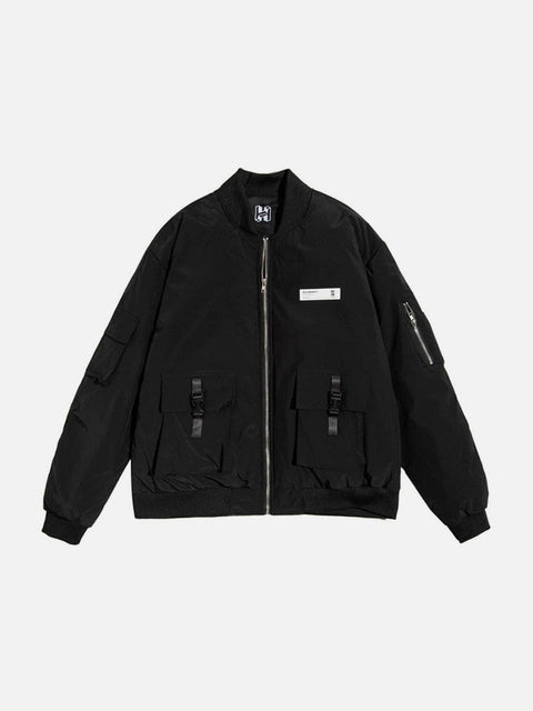 Functional Labeling Bomber Jacket - Anagoc