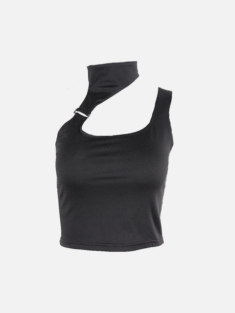 Irregular Hollow Turtleneck Vest - Anagoc