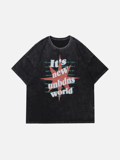 Bombing Letters Washed Graphic Tee - Anagoc