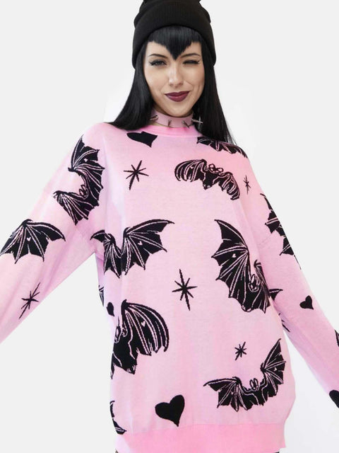 Dark Bat Knit Sweater - Anagoc