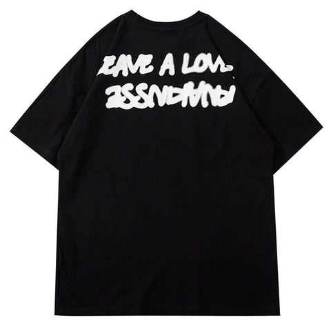 Fire Flame Heart Print Tee - Anagoc