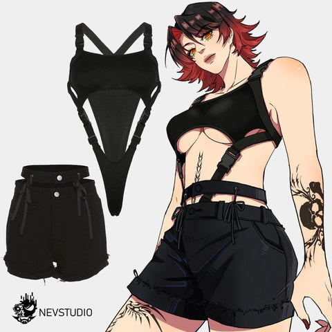 Irregular Cutout Button Sexy Jumpsuit - Anagoc