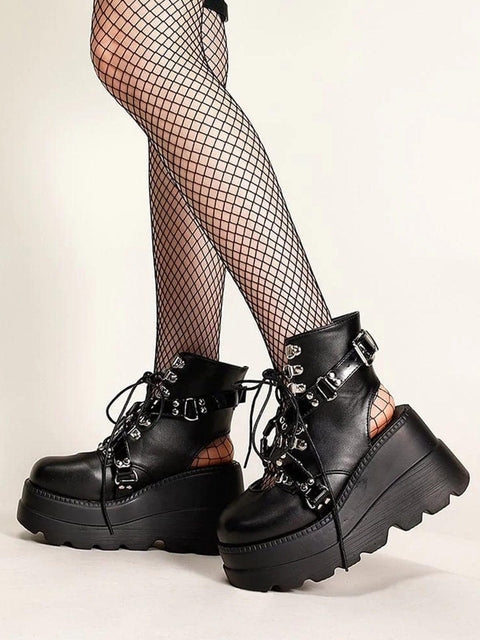 Straps Platform Martin Sandals - Anagoc