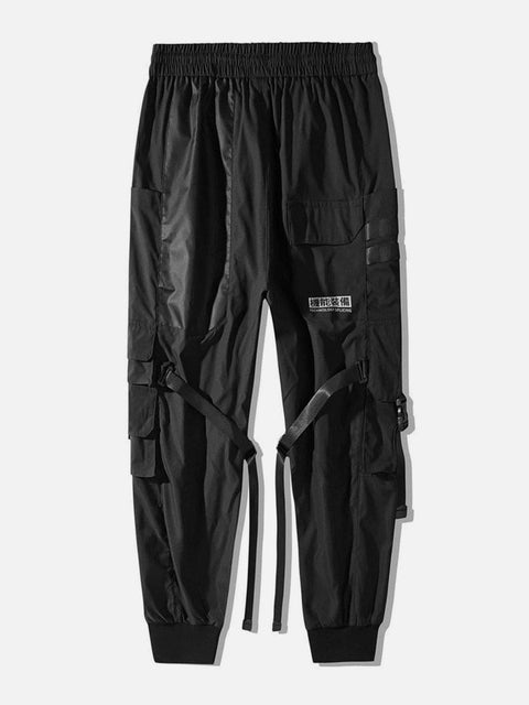 Function Techwear Ribbons Cargo Pants - Anagoc