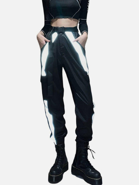 Reflective Strip Cargo Pants - Anagoc