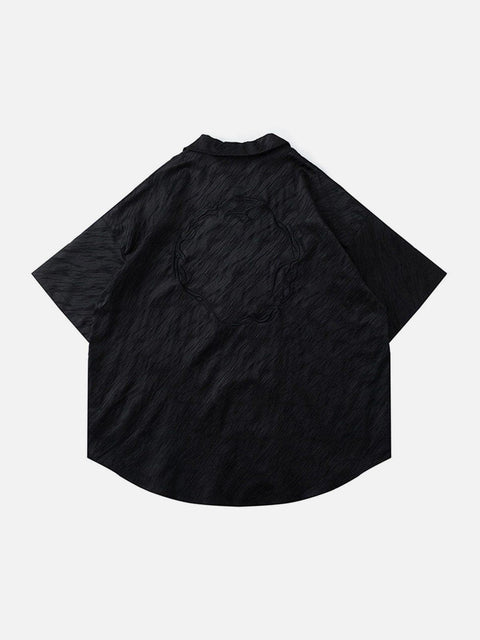 Textured Short Sleeve Shirt - Anagoc