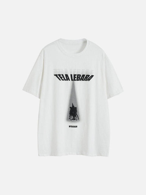 Dark Inverted Triangle Irradiation Cotton Graphic Tee - Anagoc