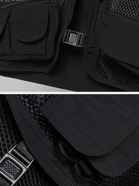 Ninja Combat Multi-pocket Mesh Vest - Anagoc