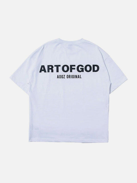 Function Reflective Letter Print Tee - Anagoc