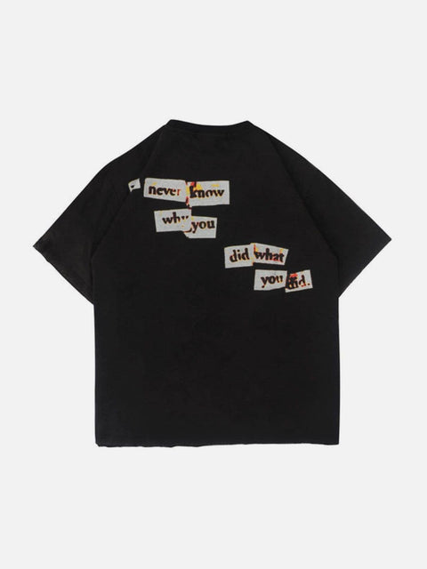 Distorted Portrait Graphic Cotton Tee - Anagoc