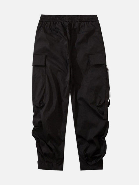 Ribbon Fold Buckle Cargo Pants - Anagoc