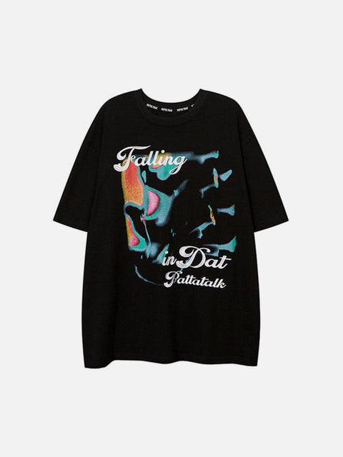Letter Graffiti Graphic Tee - Anagoc