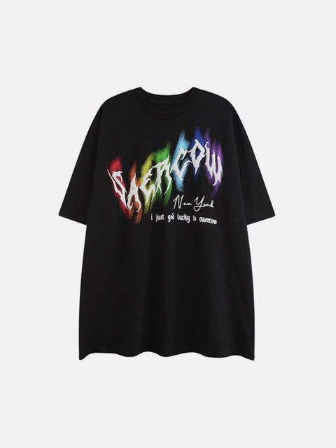 Rainbow Letters Graphic Tee - Anagoc