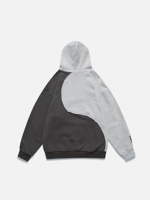 Yin Yang Gossip Patchwork Hoodie - Anagoc