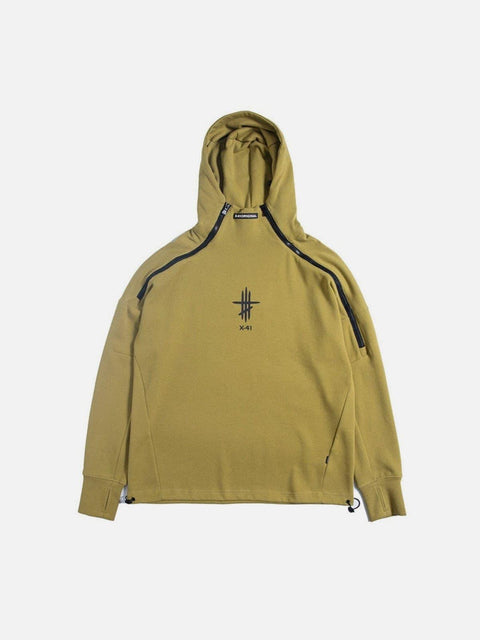 Functional Double Zipper Turtleneck Hoodies - Anagoc