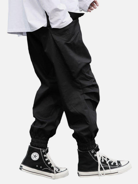Dark Pockets Folds Pants - Anagoc