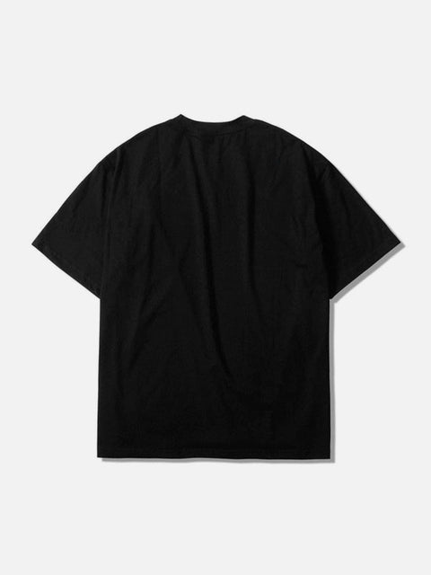 Dark Ghost Print Cotton Tee - Anagoc