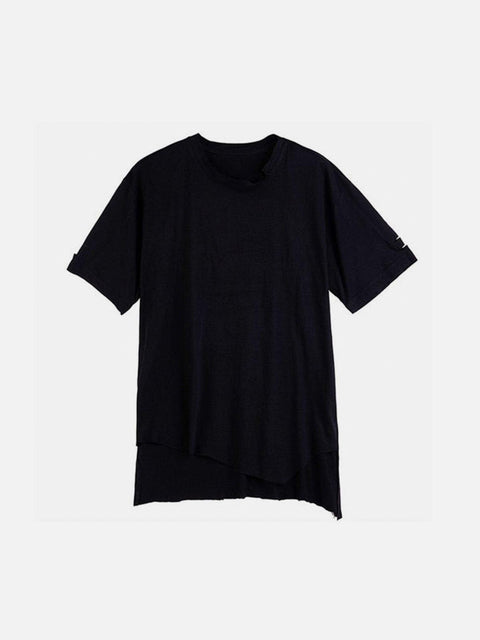 Cut Irregular Hem Tee - Anagoc