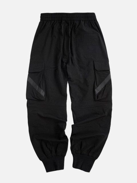 Ribbons Drawstring Function Cargo Pants - Anagoc