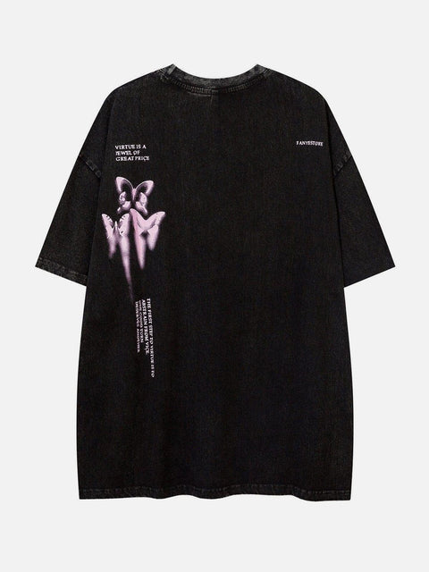 Unreal Butterfly Washed Tee - Anagoc