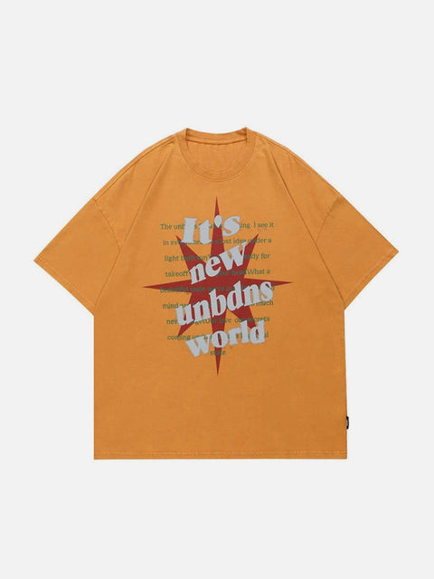 Bombing Letters Washed Graphic Tee - Anagoc