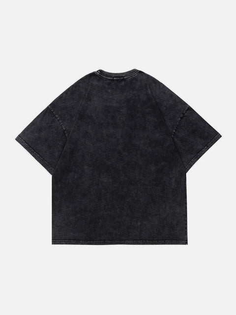 Unreal Cross Letters Washed Graphic Tee - Anagoc