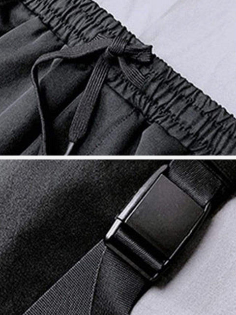 "Multi Pockets Ribbons" Pants - Anagoc