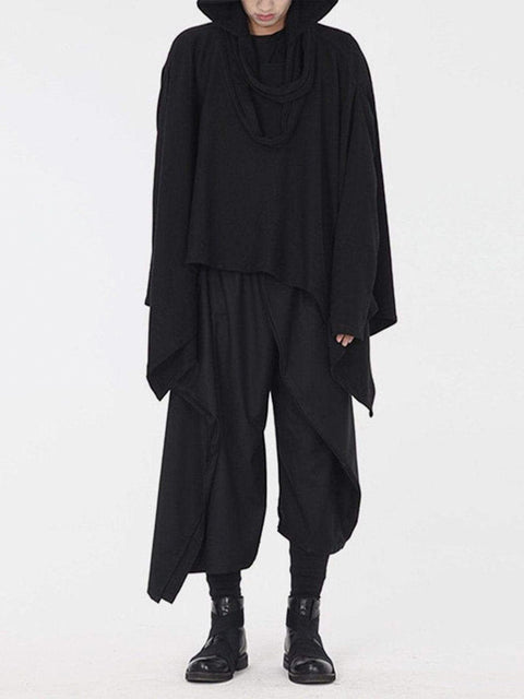 Dark Style Detachable Hat Cloak Hoodie - Anagoc