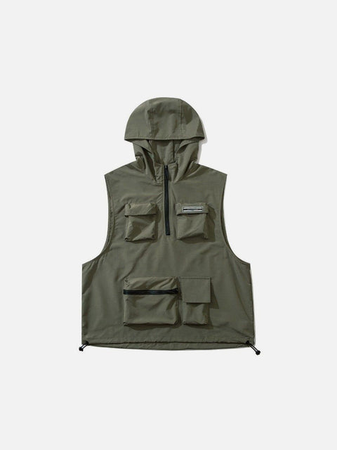 Half Zipper Hood Vest - Anagoc