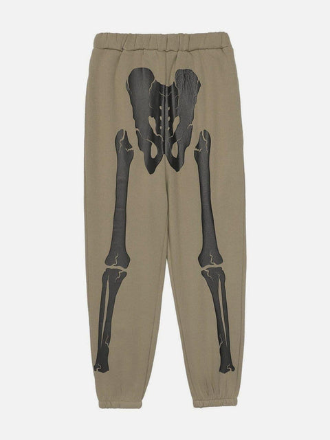Human Skeleton Print Pants - Anagoc