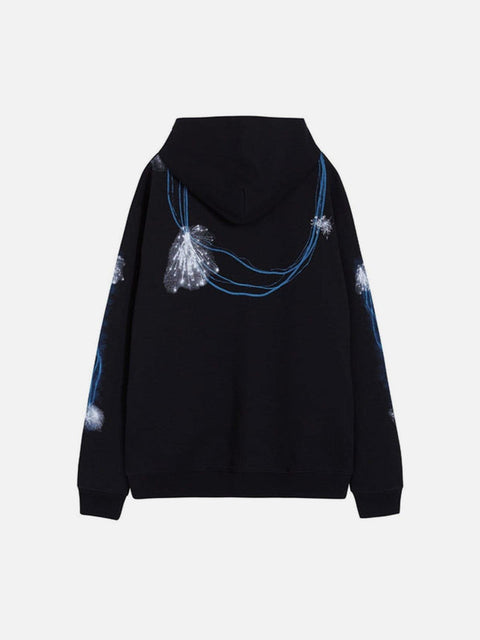 Dark Resurrected Skeleton Fleece Zip Up Hoodie - Anagoc