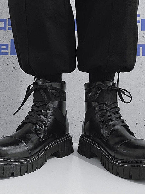 Bandage Locomotive PU Boots - Anagoc