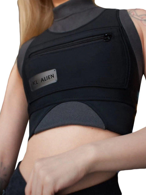 Techwear Patchwork Chain Vest - Anagoc