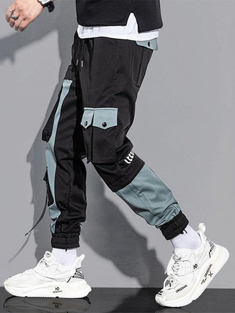 Techwear Patchwork Pockets Cargo Pants - Anagoc