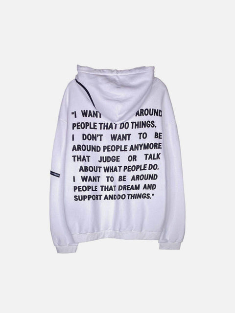 Bear Full Letters Oversized Washed Hoodie - Anagoc