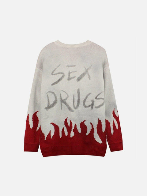 Flame Magic Circle Knitted Sweater - Anagoc