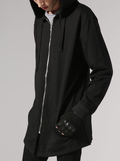 Dark Zip Up Cloak Cape Oversize Wizard Coat - Anagoc