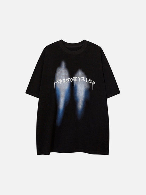 Abstract Print Letters Graphic Tee - Anagoc