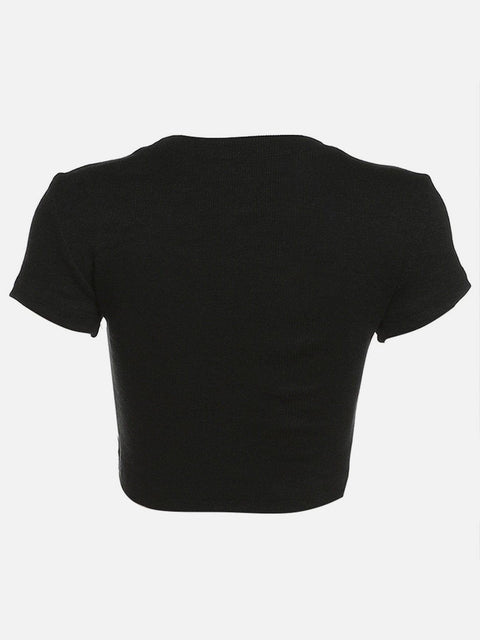 Dark Hollow Chain Short Sleeve T Shirt - Anagoc