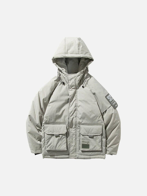 Labeling Hooded Winter Down Coat - Anagoc