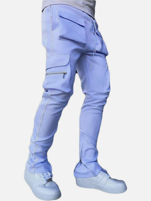 Function Reflective Strip Multi Pockets Pants - Anagoc