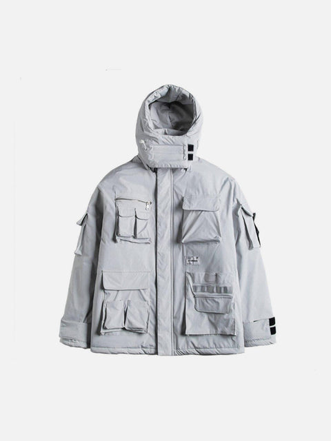 Removable Multi Pockets Winter Coat - Anagoc