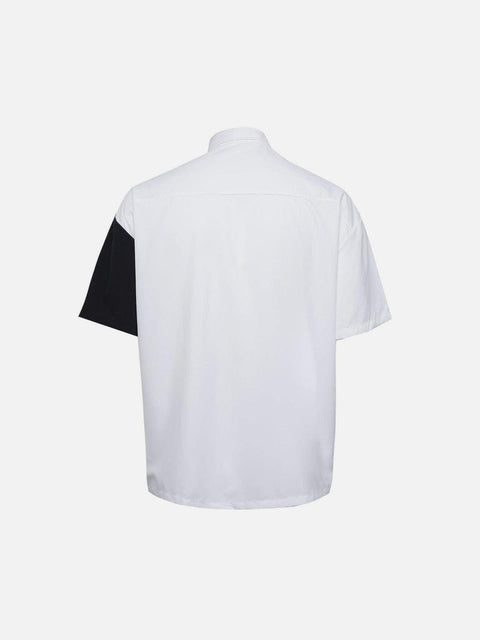 Dark Patchwork Ribbon Shirt - Anagoc