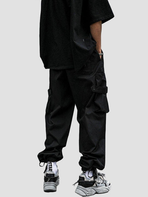 Multi Pockets Drawstring Cargo Pants - Anagoc